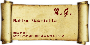 Mahler Gabriella névjegykártya